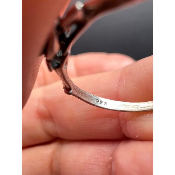Vintage sterling silver rose ring size 7 - Picture 5 of 16